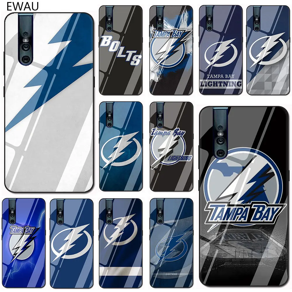 

EWAU Tampa Bay Lightning Tempered Glass Phone Cover Case For VIVO V9 V15 Y17 Y85 Y89 Y93 Y95 Y91 C