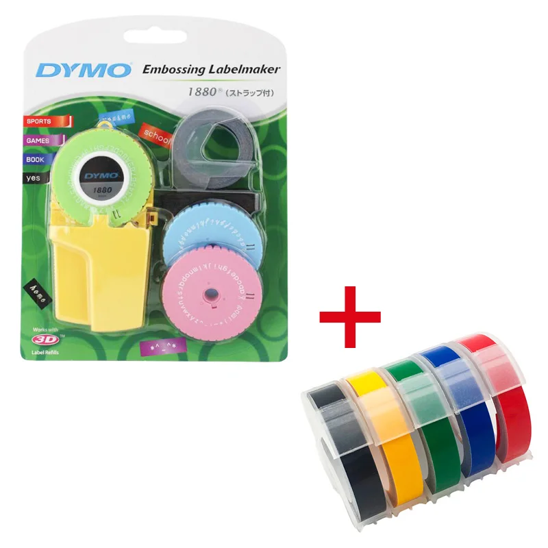 Dymo 1880 руководство по изготовлению этикеток для 9 мм(3/8 '') 3D тиснение пластиковых пвх этикеток для Dymo DIY ручной принтер этикеток - Цвет: Package B