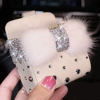 

Phone Holder Car hanging bag W/ Rhinestones Car Air Outlet Storage Box Art Car Air Outlet Box Hanging Bag High quality