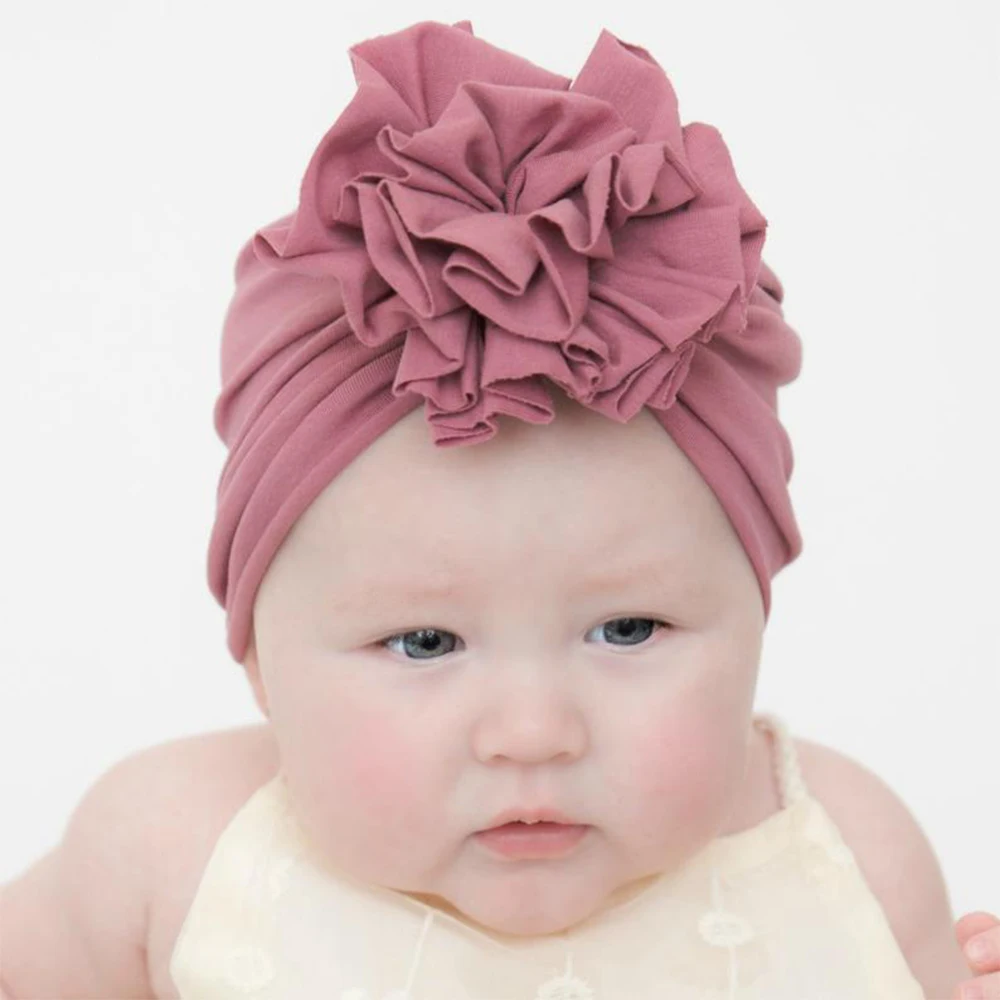 Toddler Baby Girl Turban Flower Head Wrap Infant Beanie Hat Warm Cap Headband US
