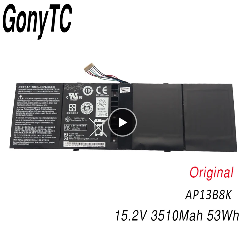 

GONYTC AP13B8K Original Laptop Battery AP13B3K for Acer for Aspire V5 R7 V5-572G V5-573G V5-472G V5-473G V5-552G M5-583P