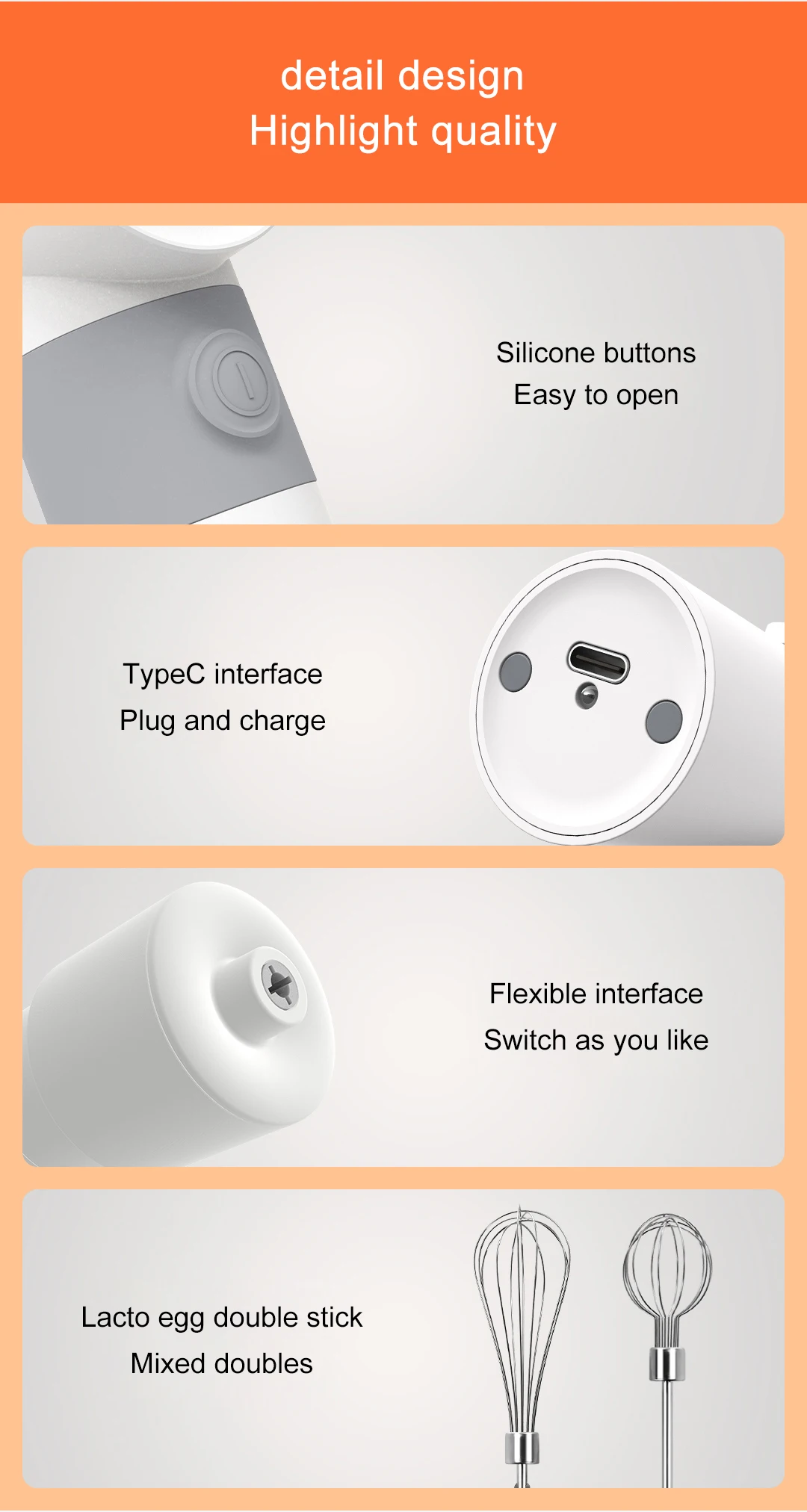 لاسلكي جديد الاجهزه الكهربائيه ترندUSB خلاط يدوي كهربائي أدوات الطبخ