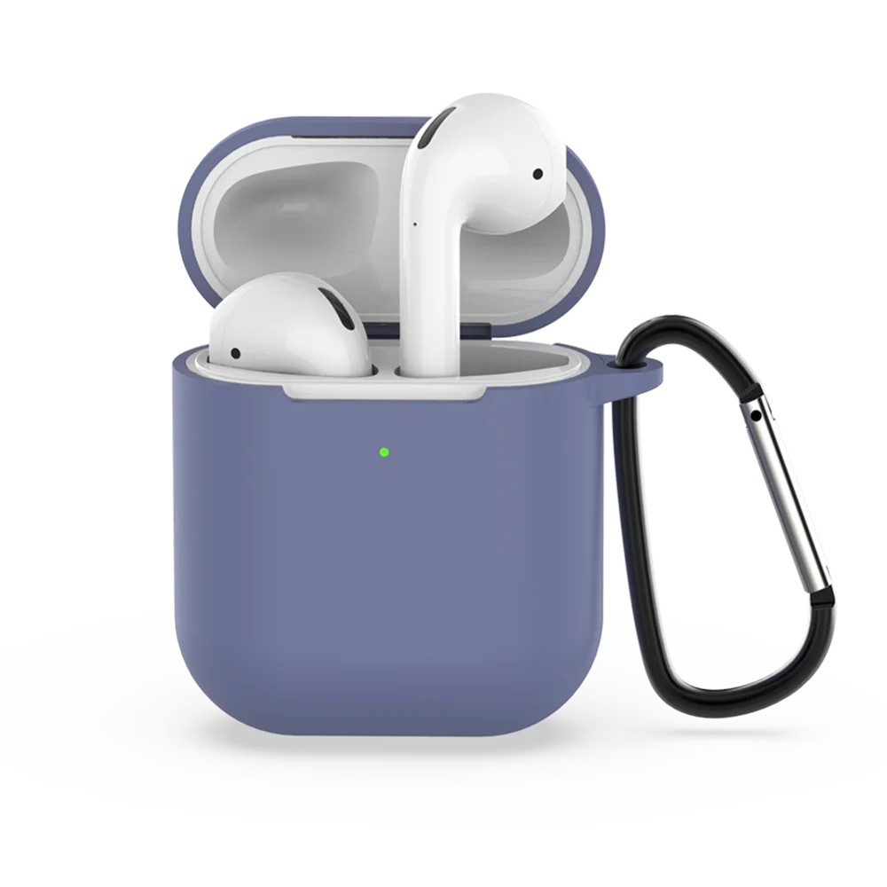Caletop Мягкий силиконовый чехол для Airpods 2 наушники защитные чехлы ультра тонкие аксессуары для кожи с крючком Розничная упаковка - Цвет: Королевский синий