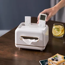 

Multifunctional Tissue Holder Case Household Remote Control Removable Storage Box Cover Home Paper Dispenser Desk Organizer