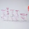 1/12 Pink Candlestick Vase Dollhouse Miniature Accessories Mini Bottle Glass Set Simulation Model Toy for Doll House Decoration 1