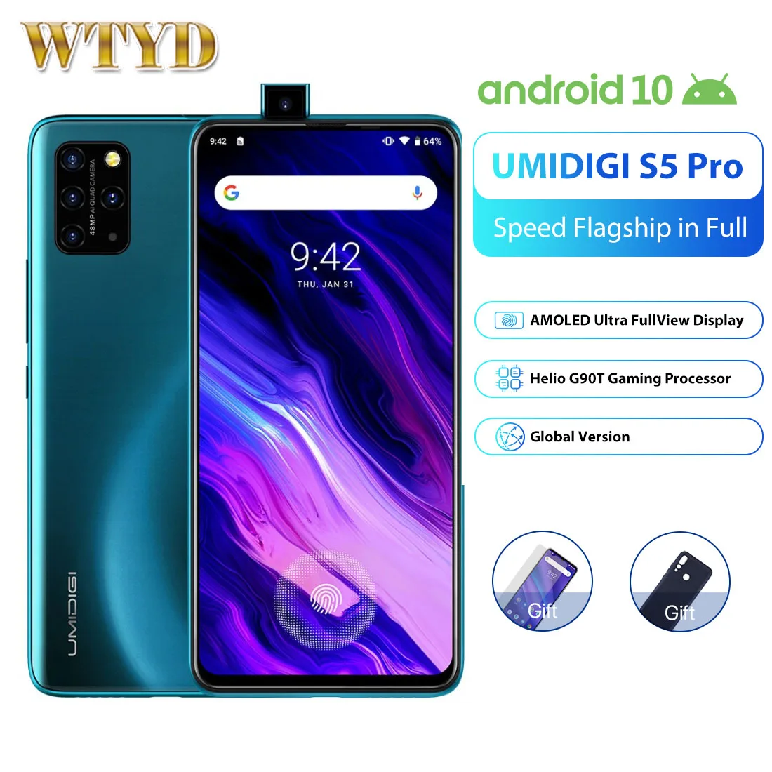 Игровой процессор UMIDIGI S5 Pro 6 ГБ 256 Helio G90T 4G мобильный телефон всплывающая