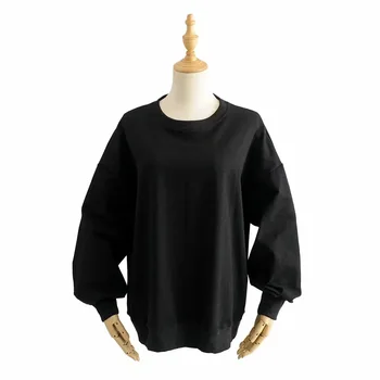 

New ladies casual cotton round neck plus size loose sweater 2020