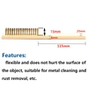 1pcs Wood Handle Brass Wire Copper Brush for Industrial Devices Surface/Inner Polishing Grinding Cleaning 6x16 Row Brushes 3