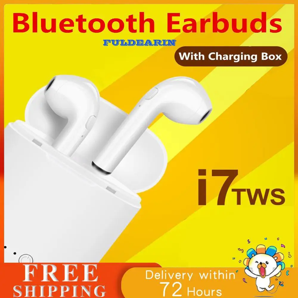 Top i7s tws in-ear bluetooth wireless earbuds earphone headset with charging box mic fone de ouvido sem fio for iphone xiaomi |