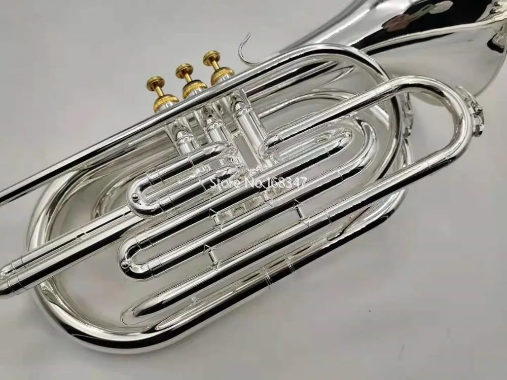 High Quality MARGEWATE Marching Baritone Bb Tune Sliver Plated Professional Musical Instrument With Case