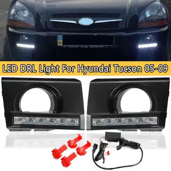 

Pair LED DRL Daytime Running Lights Lamp For Hyundai Tucson 2005 2006 2007 2008 2009 Signal Lamp Front White Light Accessories
