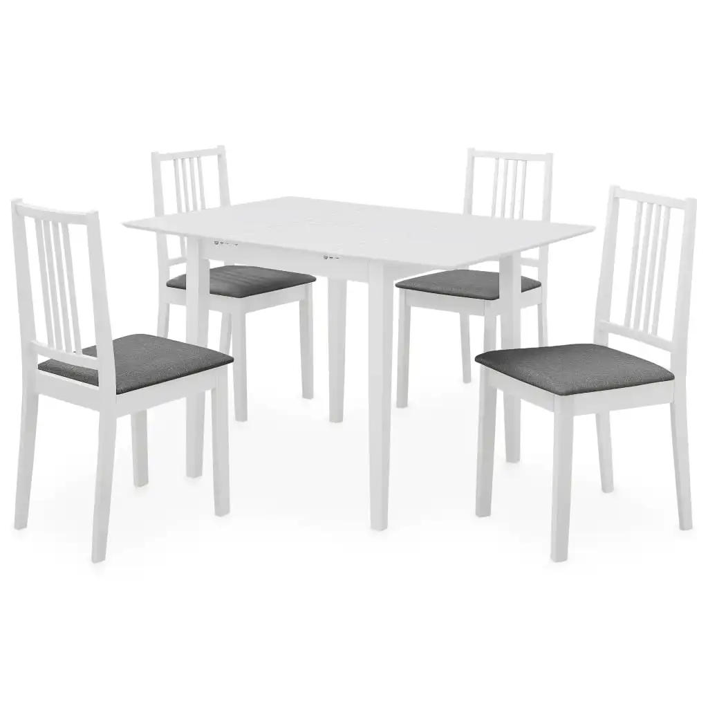 

Hot Sale! VidaXL Dining Table Set White Modern Dining Room Chairs & Table for Dining Room Home Furniture 5 Pieces MDF Table Set