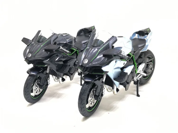 Huayi в коробке 1:12 Kawasaki Ninja H2R сплав модель мотоцикла Уличный велосипед металлический локомотив звук и светильник игрушка