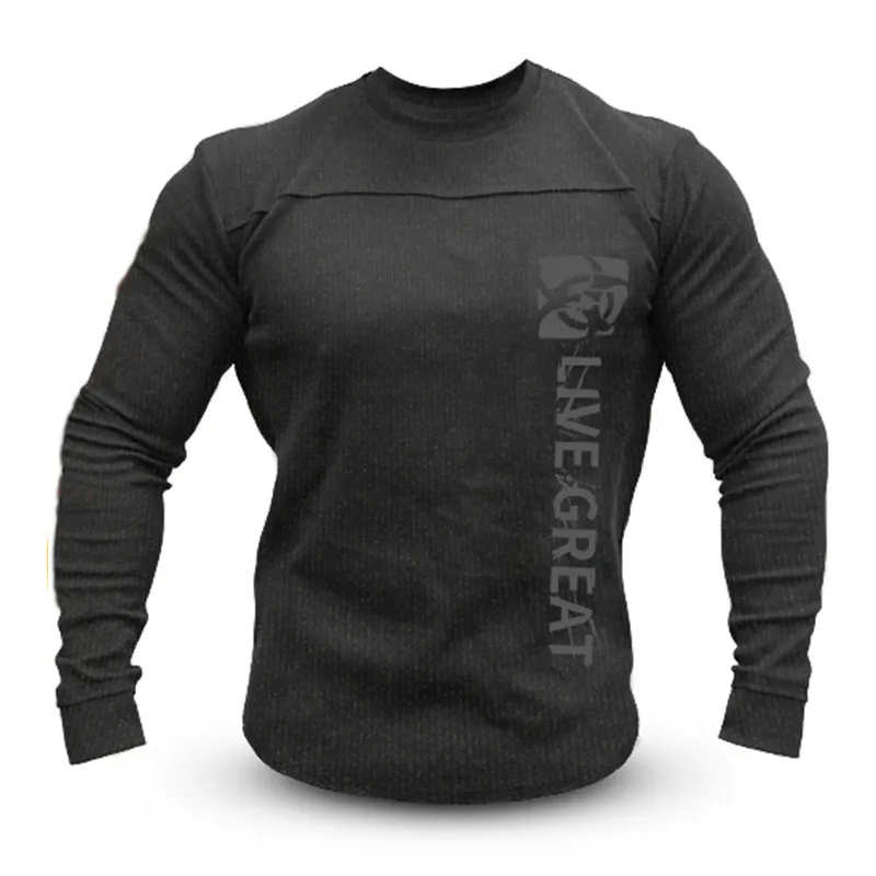 Мужской свитер, пуловер, рубашка с длинным рукавом, повседневные шерстяные футболки, яркие цвета для мужчин, для тренировок - Цвет: Серый