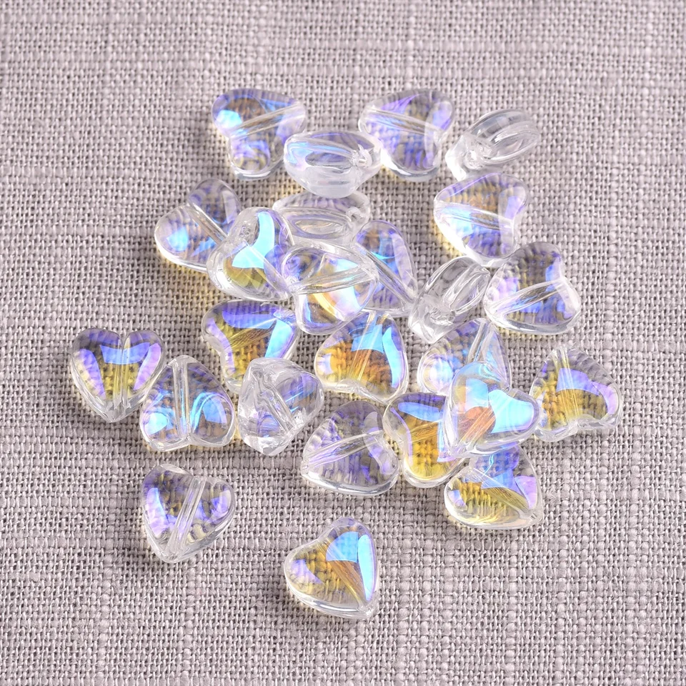 Ciondoli Cuore Vetro Sfaccettato - 20 Pezzi Color Lilla AB Per Gioielli Fai Da Te, Collane E Bracciali - Foto 11