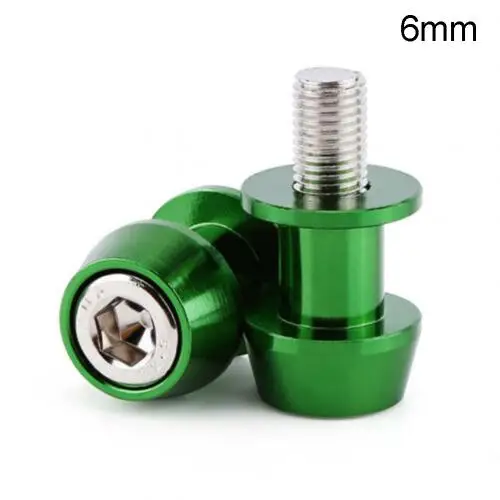 6mm Green 1 пара алюминиевых катушек маятника мотоцикла стенд винты слайдер для H-onda Kawasaki - Цвет: 6mm Green