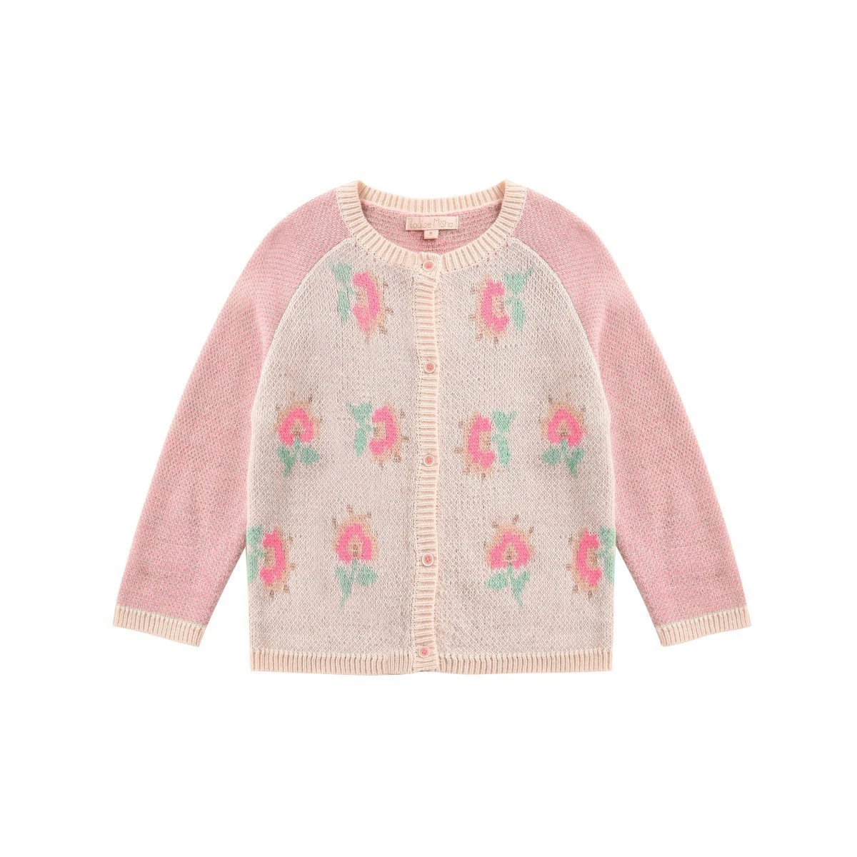 Детские свитера г. L& M, брендовый Кардиган для девочек на осень-зиму с вышитыми цветами, Детская Хлопковая верхняя одежда - Цвет: Sweater cardigan