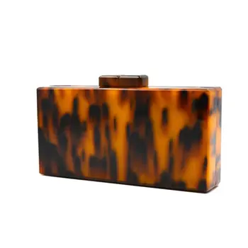 

Fashion Women Leopard Print Shoulder Bag Evening Acrylic Clutch Bridal Party Prom Wedding Tote Lady Night Dinner Handbag Purse