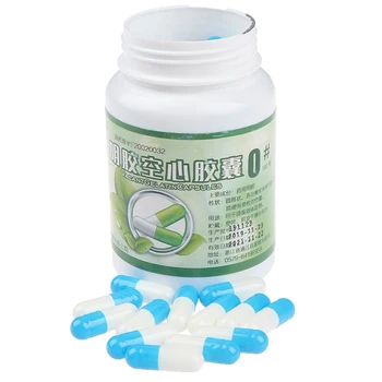 

100Pcs/Bottle Empty Hard Gelatin Capsule Size 0# Gel Medicine Pill Vitamins Personal Health Care Pill Cases Splitters New