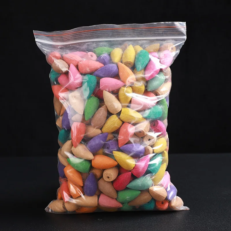 100pcs/pack Backflow Incense Cones Colorful Mixed Flavor Natural