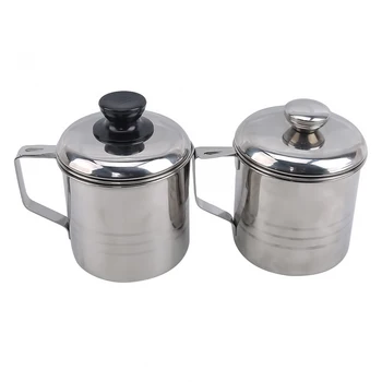 

1.2 Liter Stainless Steel Oil Filter Pot Durable And Easy To Use Portable Container Tank Filter Residue Filter Oil Pot