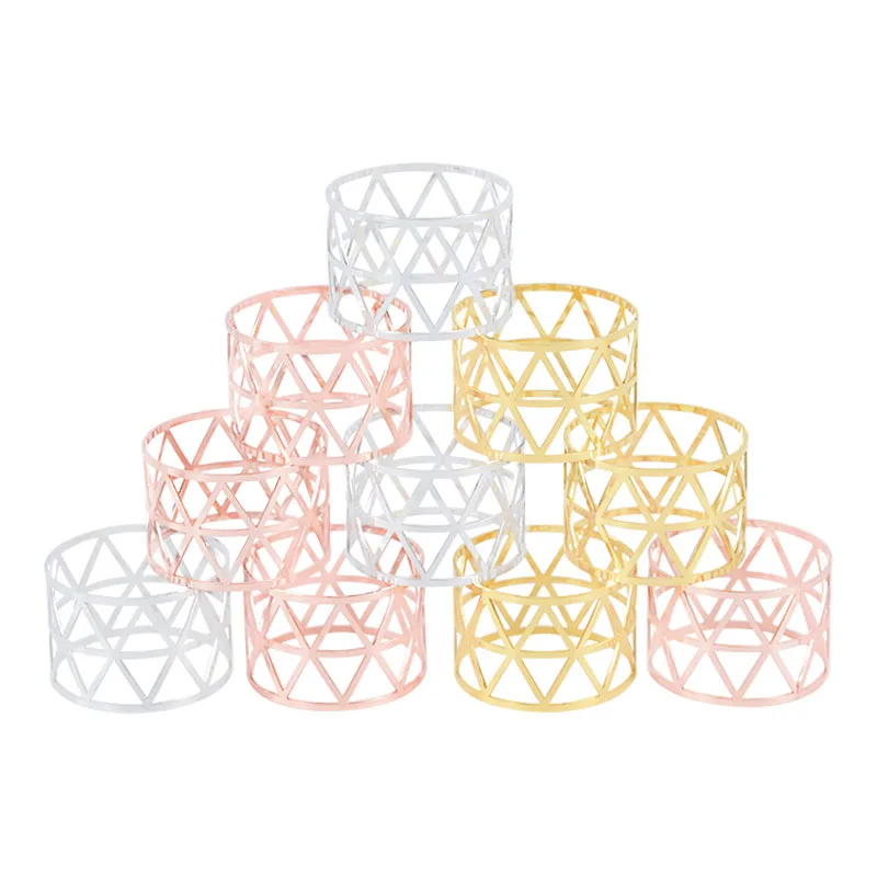 5pcs Metal Napkin Towel Ring Wedding Birthday Holiday Party Table Decoration Christmas New Year Home Fixed Tableware Decoration