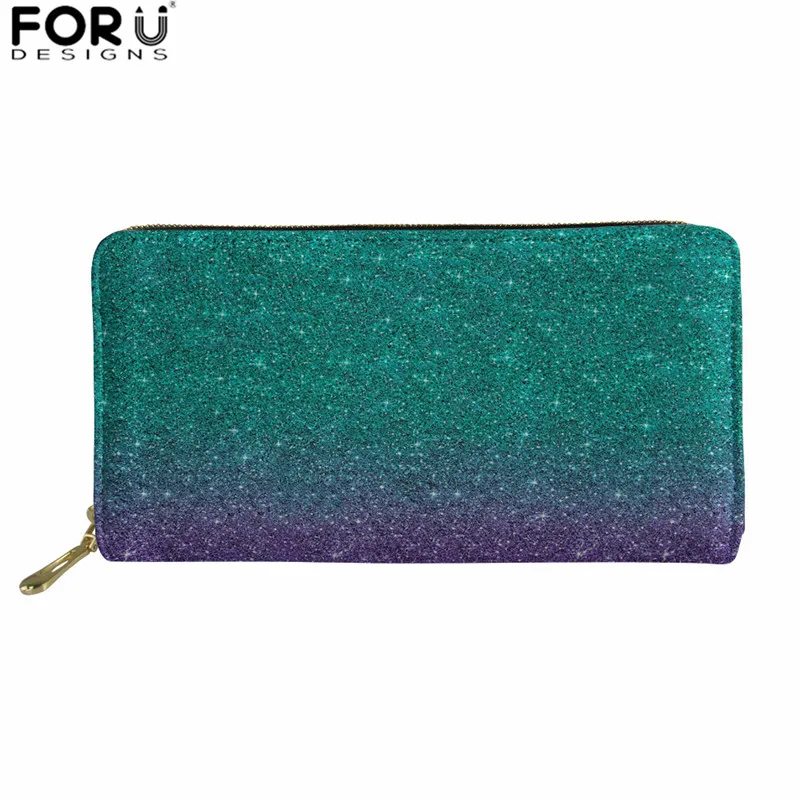 L4854Z21 FORUDESIGNS/градиентные весы русалки с принтом женский кожаный кошелек-клатч длинный кошелек цветной женский бумажник Carteira держатель для карт - Цвет: L4854Z21