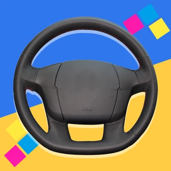 

Auto Braid On The Steering Wheel Cover for Citroen C4 C4L Hand Stitched DIY Car Braiding Covers Interior Accessories Car-styling