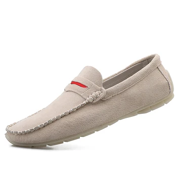 

2019 New Fashion Spring Shoes Men Causal Loafers Large Size EU38-48 Summer Beige Male England Moccasins Shoes Leisure Loafer