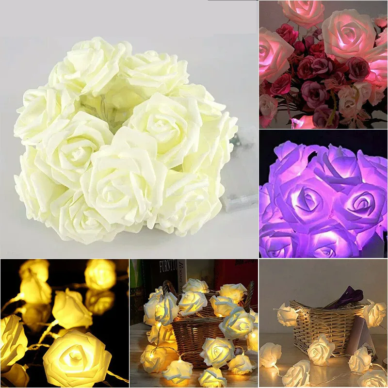 1.5M 10 Roses Flower LED String Lights Christmas Decorations for Home Tree New Year Decoration Merry Navidad | Дом и сад