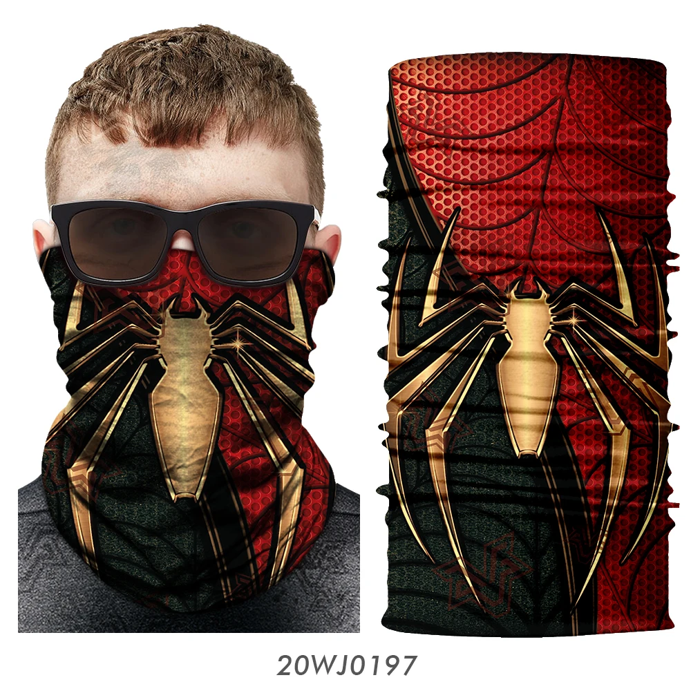 20WJ0197 Велосипедная Бандана с 3d-изображением Человека-паука, ветрозащитная зимняя Лыжная Балаклава, шарф-труба с изображением Человека-паука, маска для лица для мотоцикла - Цвет: 20WJ0197