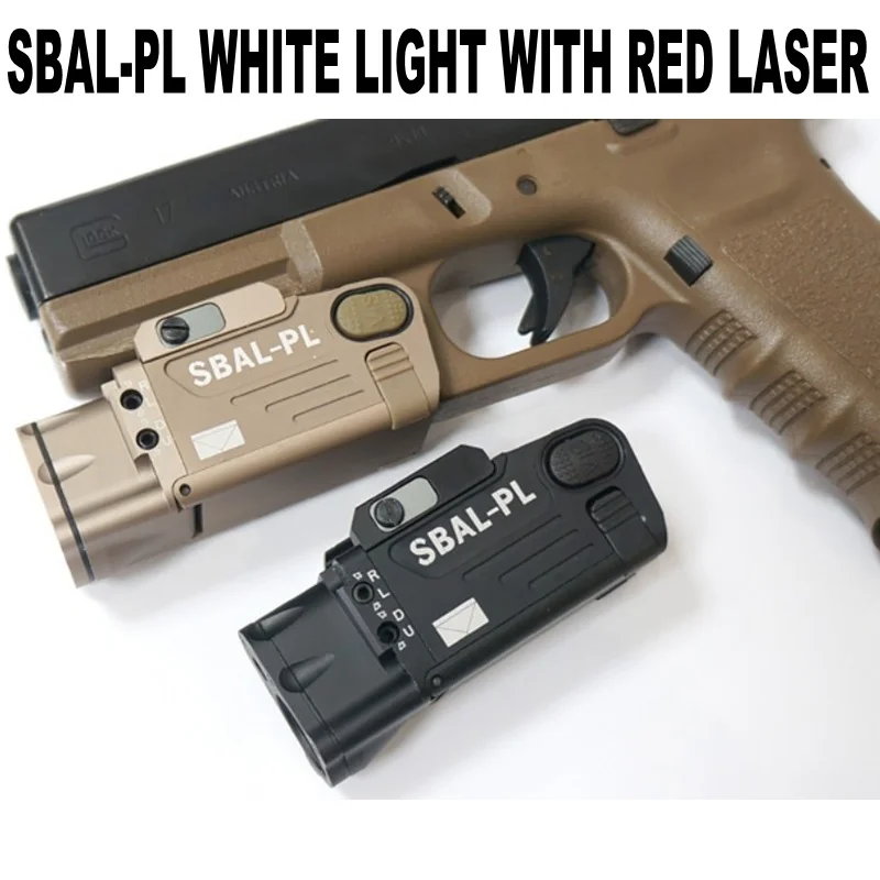 HM SBAL-PL Dual Beam Aiming Red Laser Pistol Weapon LED Tactical light for Glock 