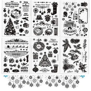 

Vintage Christmas Clear Stamp Silicone Transparent Stamps For Scrapbooking, Christmas Greeting Card DIY Decorations