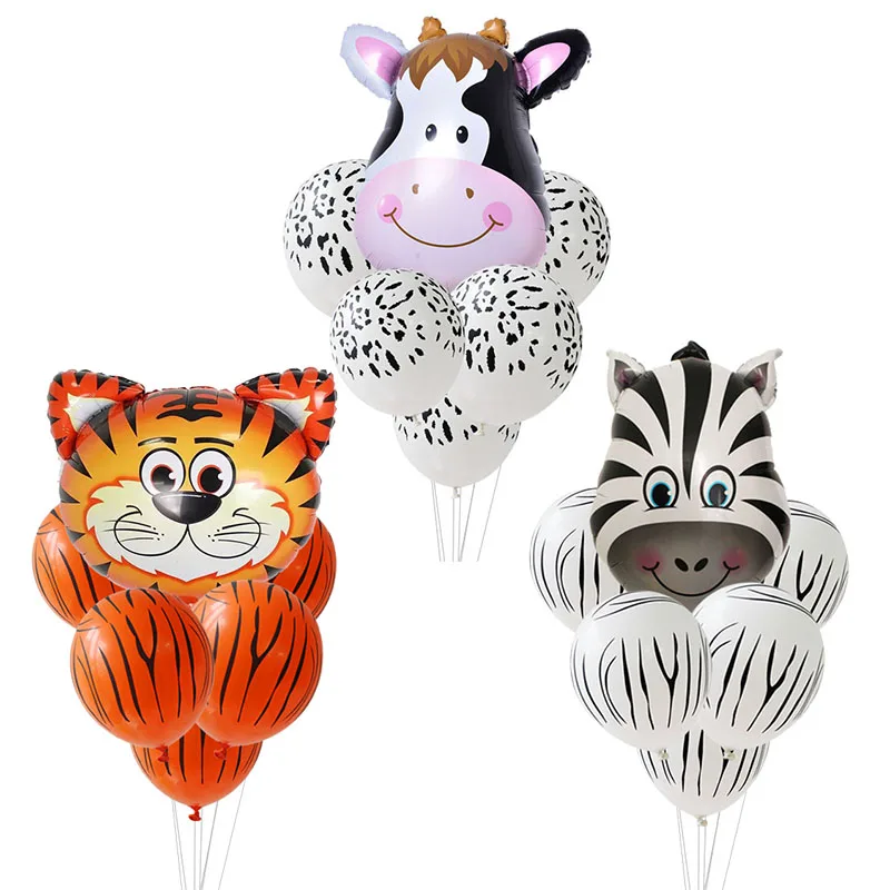 

Jungle Party Mini Animal Head Balloons Jungle Party Kid Birthday Decoration Inflatable Safari Animals Ballon Baby Shower Decor
