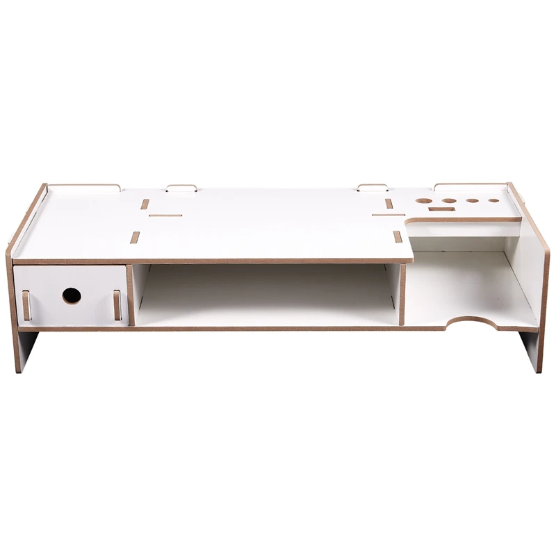 

Multi-Function Desktop Monitor Stand Computer Screen Riser Wood Shelf Plinth Strong Laptop Stand Desk Holder for Notebook Tv