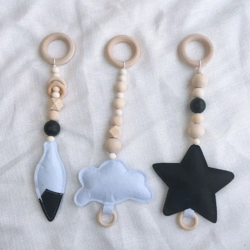 

Nordic Style Ring-pull Baby Gym Toy Sensory Nursery Kids Room Infant Toddler Clothes Wooden Frame Rack Decoration C63C