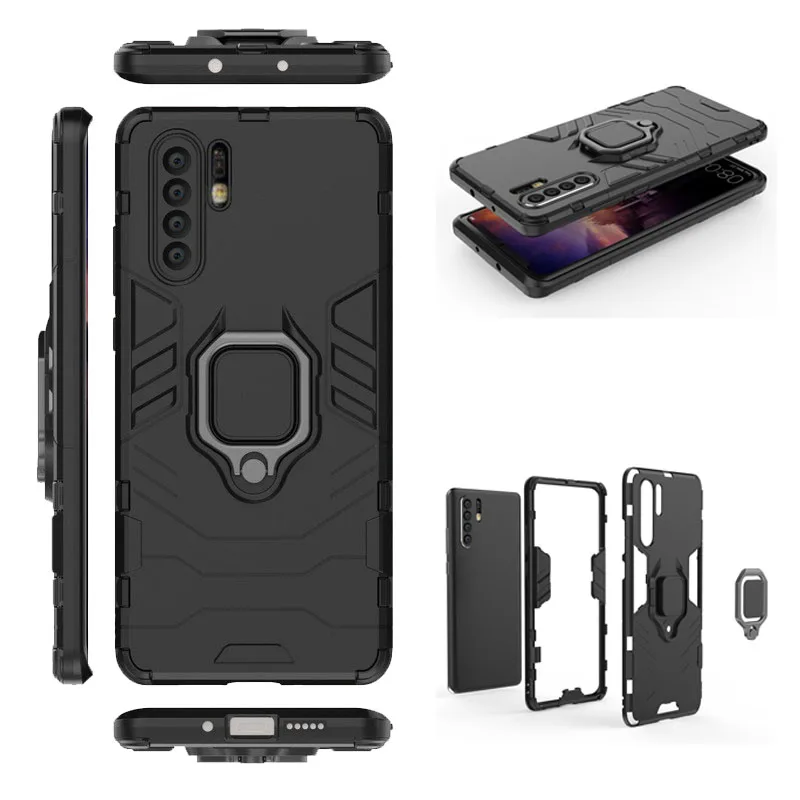 

HuaWei P30 lite Case fashion Armor Rotation ring shockproof protection Back Cover For HuaWei P30 Pro magnetic Car bracket Case