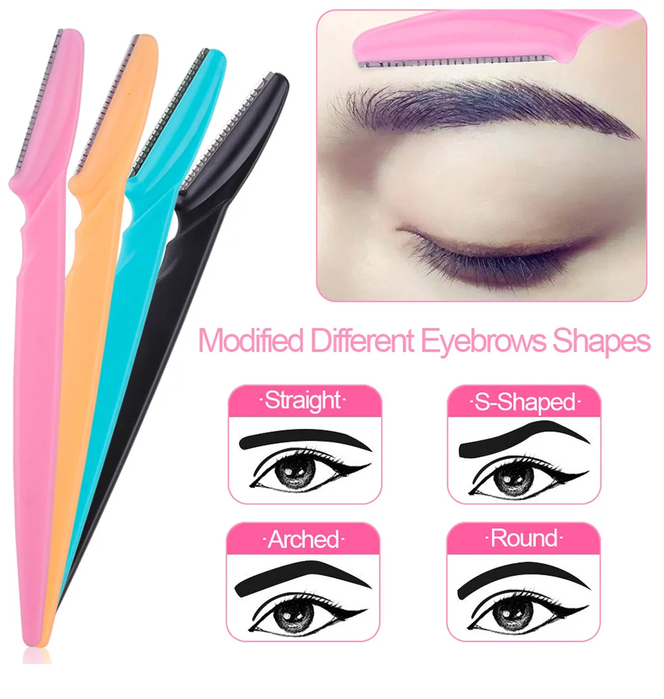 

3/4/10PCS Eyebrow Trimmer Hair Remover Facial Razor Blades Shaver Sharp Portable Set Makeup Tool Kit