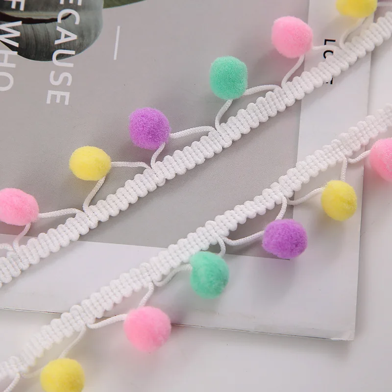 YYCRAFT Regenboog Pom Pom Ball Fringe Trim Lint Naaien 4,5 meter (5 Yards