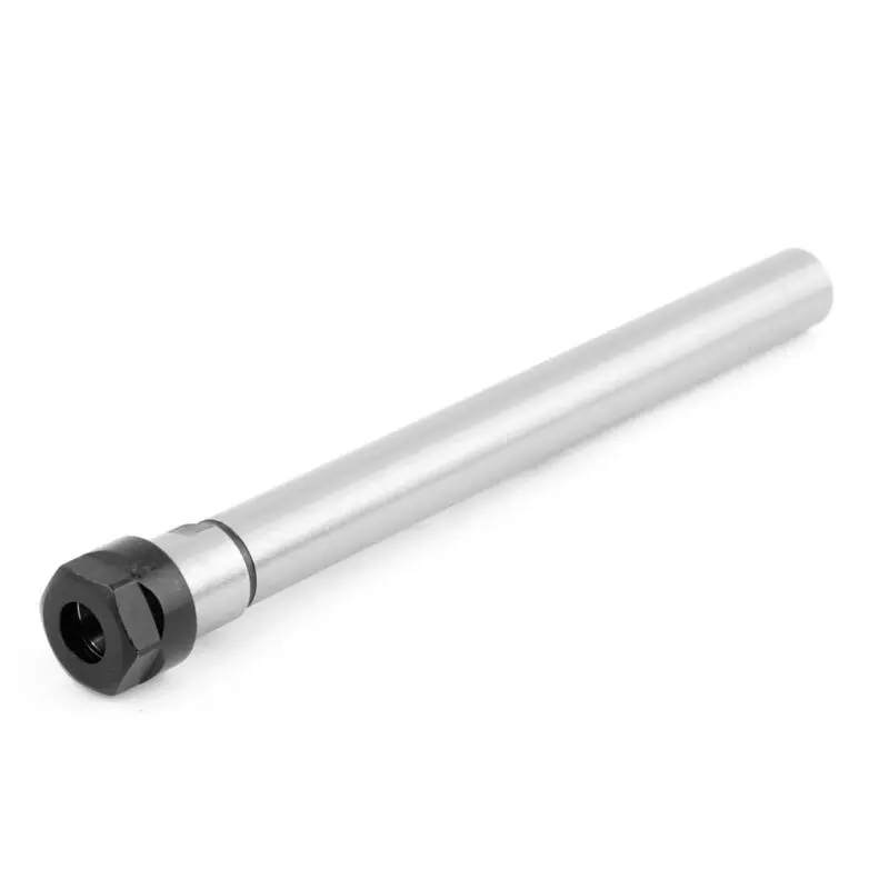 

1 PC silver +black Straight Collet Chuck Stainless Steel Handle length 200 mM Overall size 235 x 28mm Suitable for er16 chuck