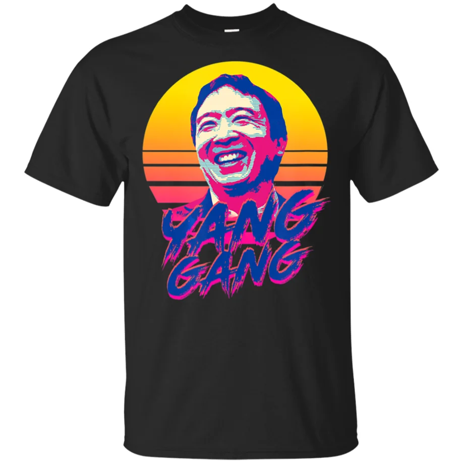 

Andrew Yang For President Gang 2020 Synthwave Vaporwave T-Shirt Black Men-Women Fashion Tee Shirt