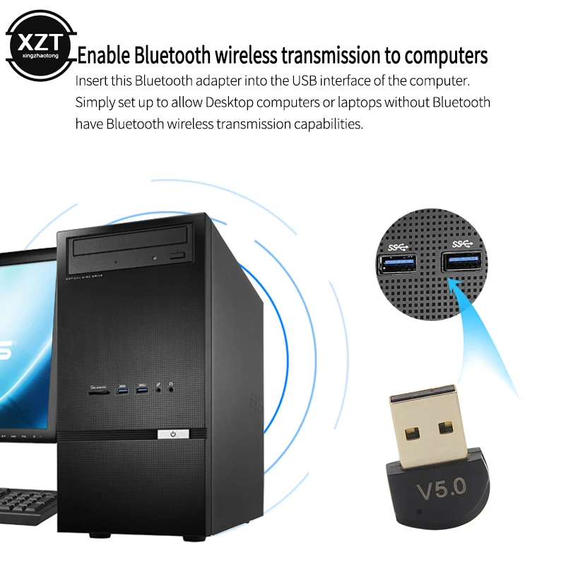 V5.0 беспроводной USB Bluetooth 5,0 адаптер Bluetooth ключ аудио музыкальный приемник Adaptador Bluetooth передатчик для компьютера