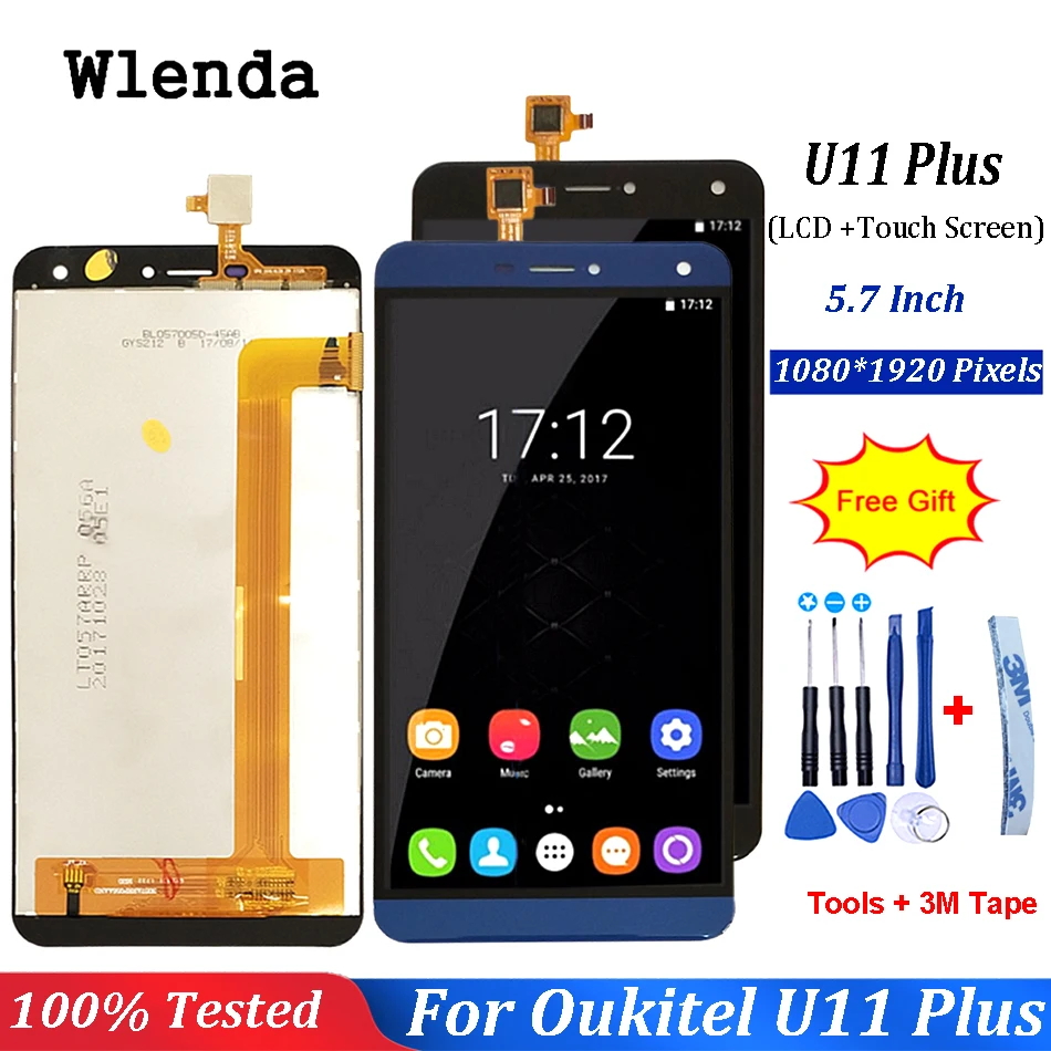 Для Oukitel U11 Plus ЖК-дисплей+ инструмент для ремонта сенсорного экрана в сборе Запчасти Запасные Аксессуары для oukitel u11 plus ЖК-дисплей+ Бесплатные инструменты