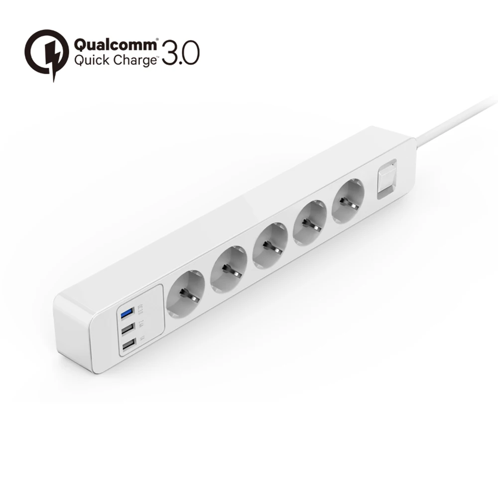 Удлинитель с 3 розетками переменного тока и USB портами|Удлинители электрические| |
