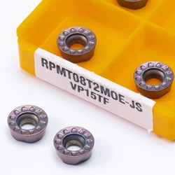Rpmt 08t2moe js vp15tf torno carboneto inserir ferramenta de liga dura rpmt08t2 cnc inserções torneamento externo originais 10 pçs