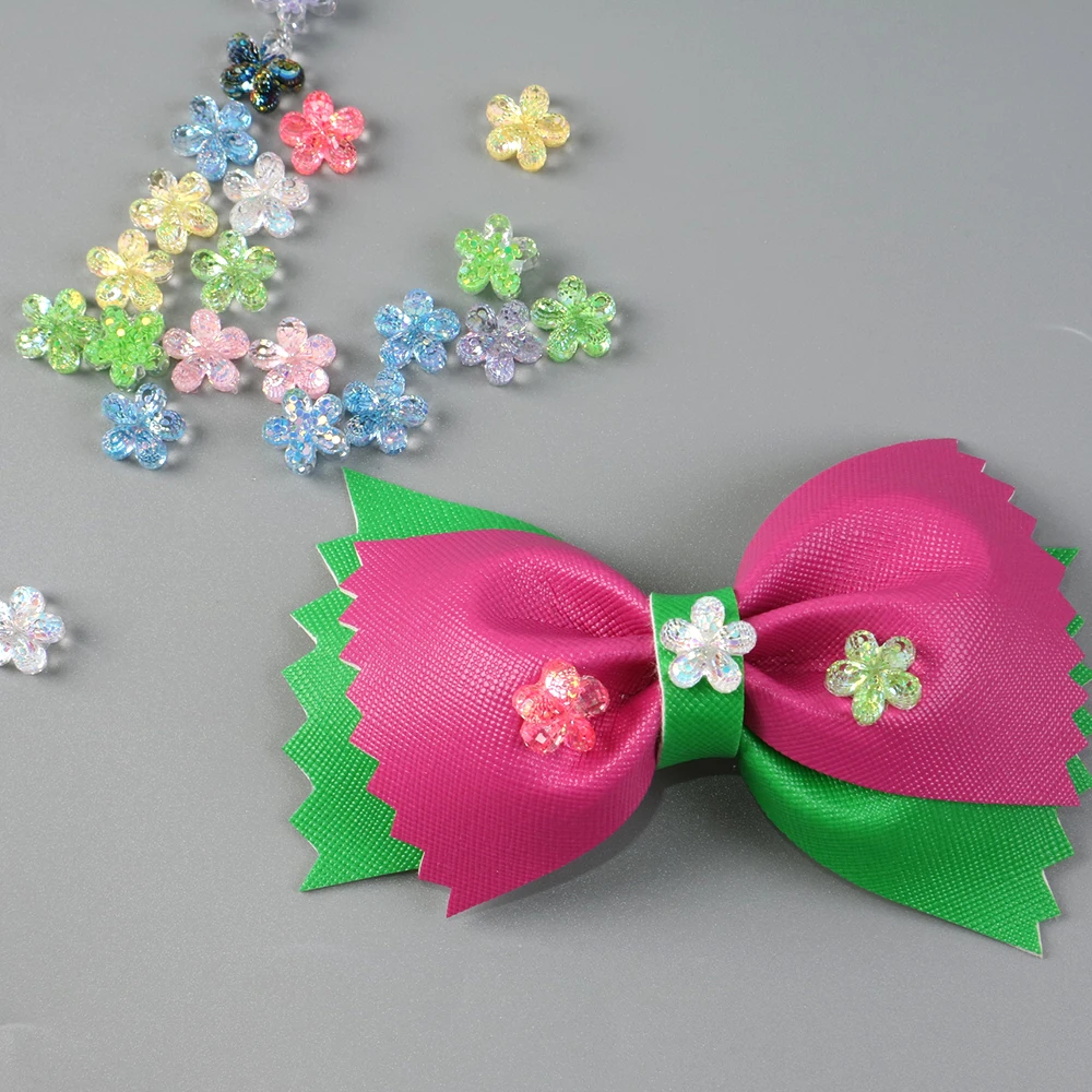 David accessories 50 шт./лот цветок звезда прозрачный блеск 3D смолы DIY для лук мешок материал украшение дома смешанные цвета, 50Yc8151