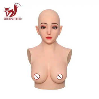 شراء KUMIHO عالية الجودة اليدوية اليابانية فتاة إميلي نمط وهمية الثدي نابض بالحياة الثدي E كوب مناسبة للرجل مع رأس كبير