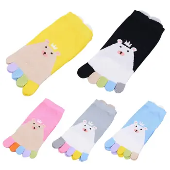 

Children Cotton Mid Tube 5-toe Socks Boys Girls Jacquard Cartoon Split Toe Socks