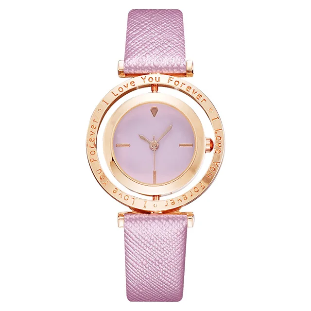 Минималистичный стиль черные часы женские кожаные повседневные кварцевые часы женские роскошные часы из розового золота наручные часы водонепроницаемые часы подарок - Цвет: Розовый