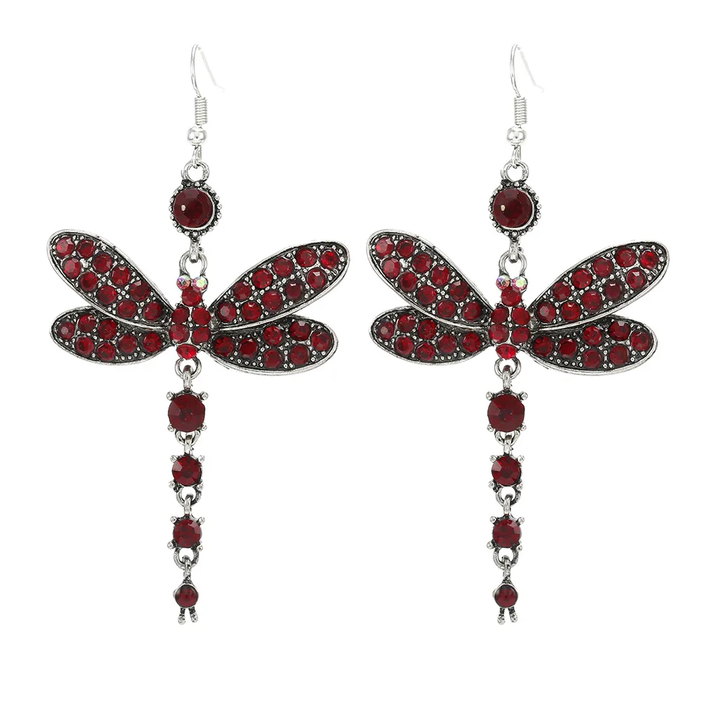 Серьга Boho креативная мода инкрустированные многоцветные циркониевые стрекозы Форма Серьги Для свадебное кольцо для женщин модный стиль